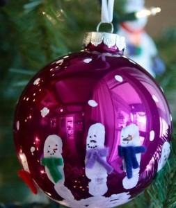 9. Fingerprint Snowmen Baubles